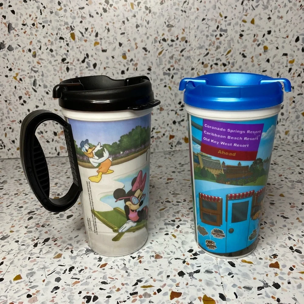 Disney Park Travel Mugs with Lids | Set of 2